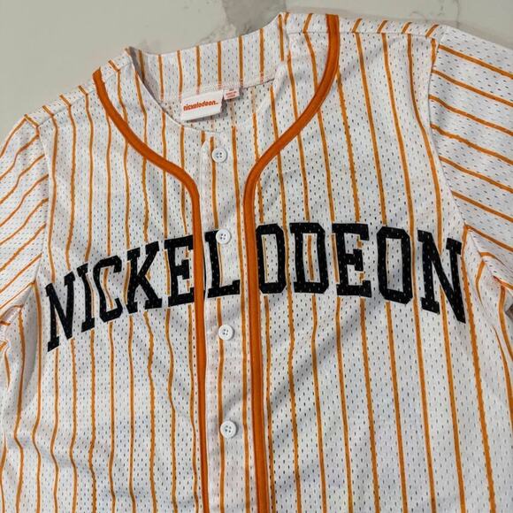 Nickelodeon y2k Retro Graphic Baseball Jersey Men's Medium Orange/White Rugrats - Picture 3 of 10